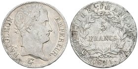 FRANCIA. Napoleón. 5 Francs. 1810. París A. G.584. Ar. 24,99g. Marquitas. MBC+/MBC.