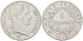 FRANCIA. Napoleón. 5 Francs. 1813. Bayonne L. F. 307. Ar. 24,76g. Marquitas. MBC-.