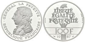 FRANCIA. 100 Francs. 1987. Piedfort. Gadoury 902. Ar. 30,07g. Presentado la cápsula original. PROOF.