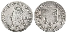 GRAN BRETAÑA. Carolus III. 3 Penny. (1660-1662). Km#282. Ar. 1,36g. MBC-.