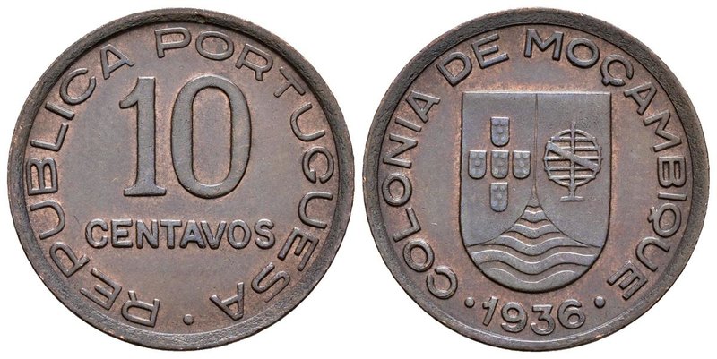 MOZAMBIQUE. 10 Centavos. (Ae. 3,96g/22mm). 1936. (Km#Pr3; Gomes 01.01). EBC+. To...