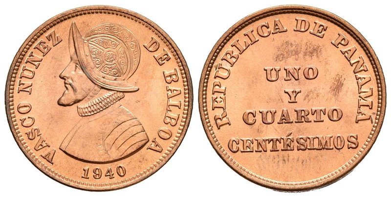 PANAMA. 1/4 Centésimo. (Ae. 3,06g/20mm). 1940. (Km#15). SC. Brillo original.