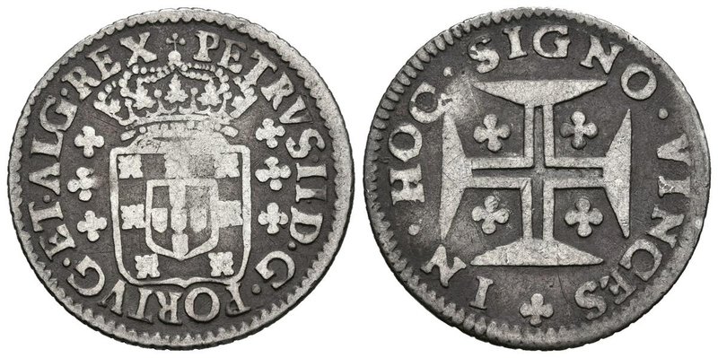 PORTUGAL. Pedro II. 6 Vintens-120 Reis. (1683-1706). Lisboa. Gomes 49.02. Ar. 3,...