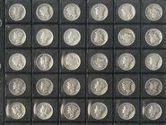 ESTADOS UNIDOS. Lote compuesto por 30 monedas de 1 Dime, conteniendo de los años: 1916, 1917 S, 1918 S, 1919, 1920, 1923,1924, 1925, 1926, 1927, 1927 ...