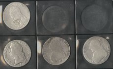 FRANCIA. Lote compuesto por 5 monedas de Ecu, conteniendo de Louis XV: 1727 París A, 1747 Nantes T, 1748 Vaca Bearn y de Louis XVI: 1776 Bayonne L y 1...