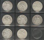 FRANCIA, INDO-CHINA. Lote compuesto por 8 monedas de Piastre, conteniendo: 1921 Heaton H; 1922; 1922 Heaton H; 1924 París A; 1925 París A; 1926 París ...
