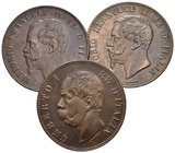 ITALIA. Lote compuesto por 3 monedas de 10 Centesimi de 1867 (2) y 1893. Ae. A EXAMINAR.