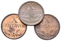 PORTUGAL. Lote compuesto por 3 monedas de X Centavos. MBC+. A EXAMINAR.