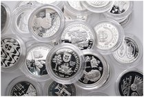 PORTUGAL. Lote compuesto por 30 monedas de plata conmemorativas desde 1987 hasta 1998. PROOF. A EXAMINAR