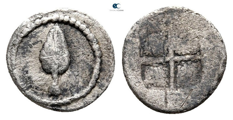 Kings of Macedon. Aigai. Alexander I 495-450 BC. 
Hemiobol AR

9 mm., 0,30 g....