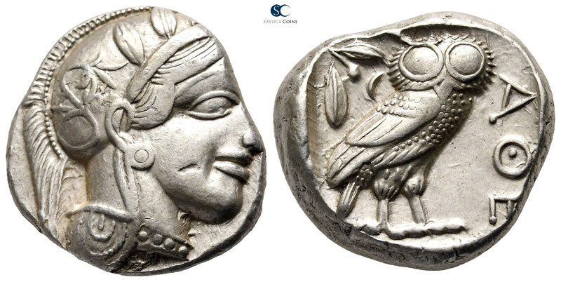 Attica. Athens 454-404 BC. 
Tetradrachm AR

24 mm., 17,22 g.



very fine