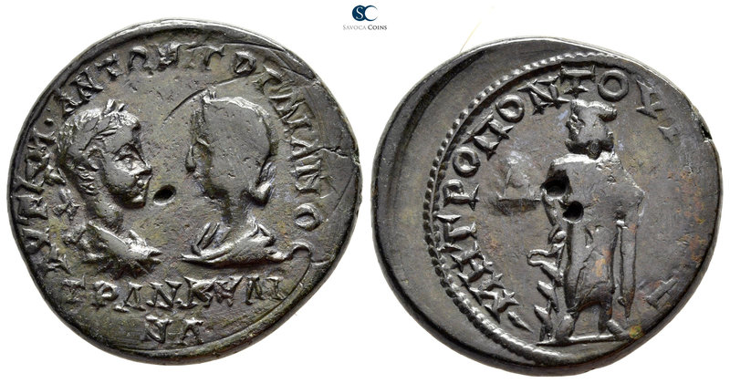 Moesia Inferior. Tomis. Gordian III with Tranquillina AD 238-244. 
Tetrassarion...