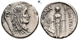 Hostilius Saserna 48 BC. Rome. Denarius AR