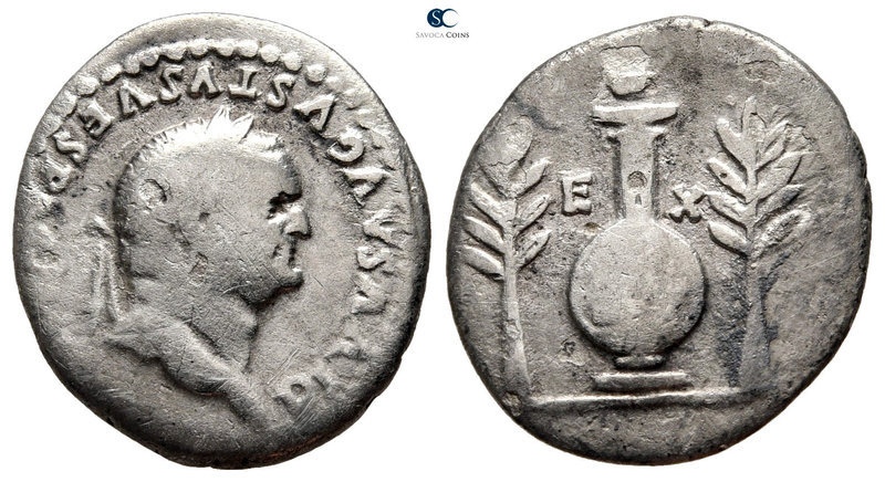 Divus Vespasianus Died AD 79. Struck under Titus, AD 80-8. Rome
Denarius AR

...