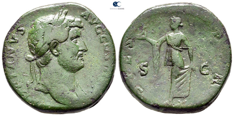 Hadrian AD 117-138. Rome
Sestertius Æ

31 mm., 25,72 g.



nearly very fi...