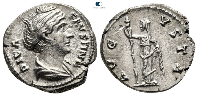 Diva Faustina I AD 140-141. Rome
Denarius AR

18 mm., 2,77 g.



nearly e...