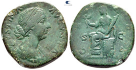 Faustina II AD 147-175. Rome. Sestertius Æ