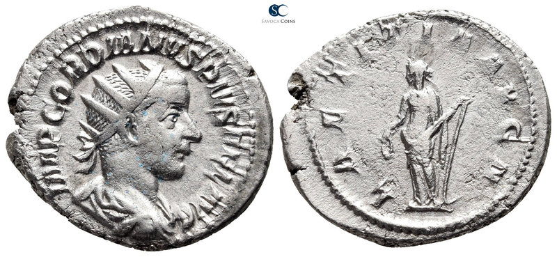 Gordian III AD 238-244. Rome
Antoninianus AR

24 mm., 4,30 g.



very fin...