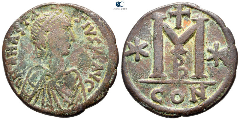 Anastasius I AD 491-518. Constantinople
Follis Æ

34 mm., 17,18 g.



ver...