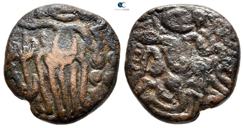 India. Rajaroja Chola. AD 985-1014.
Bronze AE

19 mm., 5,08 g.



very fi...