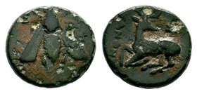 IONIA, Ephesos. Circa 390-320/00 BC. Æ
Condition: Very Fine

Weight: 2,00 gr
Diameter: 12,40 mm