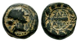 LYDIA. Sardes. Ae (2nd-1st centuries BC).
Condition: Very Fine

Weight: 4,09 gr
Diameter: 13,10 mm