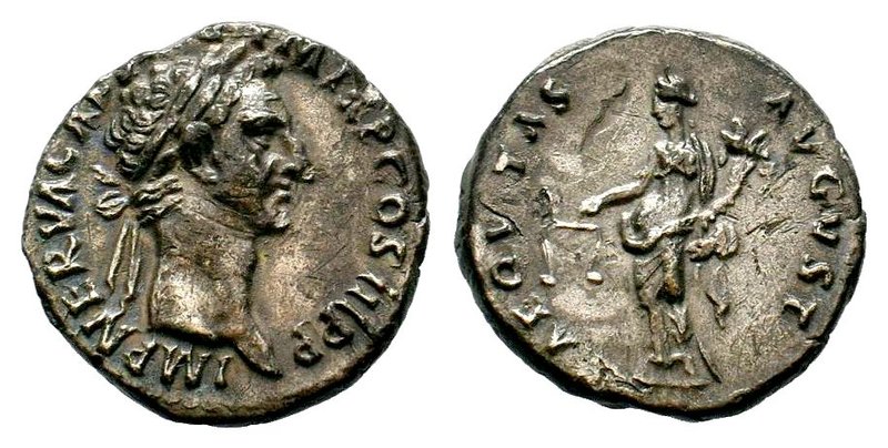 Nerva, 96-98. Denarius
Condition: Very Fine

Weight: 3,06 gr
Diameter: 17,40...