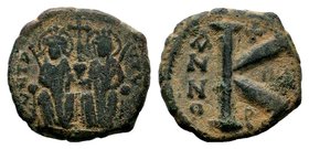 Justin II , with Sophia (565-578 AD). AE Half Follis
Condition: Very Fine

Weight: 5,91 gr
Diameter: 19,85 mm