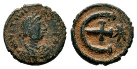 Justinian I (527-565). Æ 5 Nummi
Condition: Very Fine

Weight: 1,90 gr
Diameter: 14,00 mm