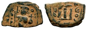 ARAB-BYZANTINE. Early Caliphate (636-660). Ae Fals. Imitative coinage.
Condition: Very Fine

Weight: 5,18 gr
Diameter: 17,10 mm