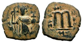 ARAB-BYZANTINE. Early Caliphate (636-660). Ae Fals. Imitative coinage.
Condition: Very Fine

Weight: 3,63 gr
Diameter: 19,40 mm