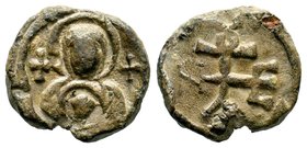 Byzantine Lead Seals. 9th -14th AD.
Condition: Very Fine

Weight: 4,92 gr
Diameter: 15,45 mm