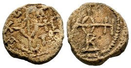 Byzantine Lead Seals. 9th -14th AD.
Condition: Very Fine

Weight: 14,01 gr
Diameter: 23,60 mm