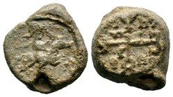 Byzantine Lead Seals. 9th -14th AD.
Condition: Very Fine

Weight: 19,85 gr
Diameter: 25,70 mm