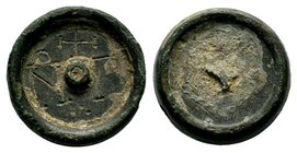 Byzantine Bronze Jewelery Weight
Condition: Very Fine

Weight: 12,52 gr
Diameter: 22,40 mm