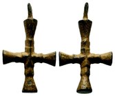 Byzantine Bronze Cross Pendant,
Condition: Very Fine

Weight: 6,21 gr
Diameter: 39,30 mm