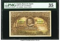 Angola Banco De Angola 20 Angolares 1.6.1927 Pick 73 PMG Choice Very Fine 35. The Bank of Angola was created in 1926, where the Angolares replaced the...