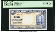 Bahamas Bahamas Government 5 Pounds 1936 (ND 1945-47) Pick 12b PCGS Very Choice New 64PPQ. A gorgeous highest denomination example of this 5 pounds de...