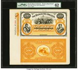 Brazil Banco Do Brazil 500 Mil Reis ND (ca. 1875) Pick S256p Front and Back Proofs PMG Uncirculated 62. A beautiful example of this highest denominati...