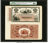 Brazil Banco Do Brazil 200 Mil Reis ND (1890) Pick S527p Front and Back Uniface Proofs PMG Choice Uncirculated 64. This beautiful and desirable large ...