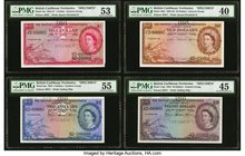 British Caribbean Territories Currency Board 1; 2; 10; 20 Dollars 3.1.1955; 5.1.1953; 2.1.1958; 5.1.1953 Picks 7bs; 8as; 10bs; 11as Specimen Quartet P...