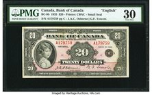 Canada Bank of Canada $20 1935 BC-9b PMG Very Fine 30. An especially desirable denomination within the famed 1935 series, as this is the first banknot...