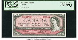 Canada Bank of Canada $1000 1954 BC-44d PCGS Superb Gem New 67PPQ. A splendid example with far superior centering than typically encountered. Despite ...