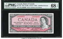 Canada Bank of Canada $1000 1954 BC-44d PMG Superb Gem Unc 68 EPQ. At the time of cataloging, there are no finer graded Canadian $1000 notes across al...