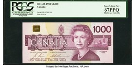 Canada Bank of Canada $1000 1988 BC-61b PCGS Superb Gem New 67PPQ. A $1000 from the very last Charlton number for this popular denomination, this pret...