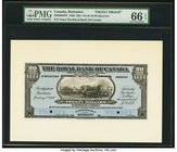 Canada Bridgetown, Barbados- Royal Bank of Canada $20 2.1.1920 Ch.# 630-30-04FP; 630-30-04BP Face and Back Proofs PMG Gem Uncirculated 66 EPQ; Superb ...