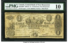 Canada Fredericton, NB- Central Bank of New Brunswick 1 Pound 1.6.1856 Ch.# 95-10-10-04 PMG Very Good 10. A pleasing signed and issued example from th...