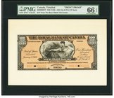 Canada Port of Spain, Trinidad- Royal Bank of Canada $100 2.1.1920 Ch.# 630-66-06FP; 630-66-06BP Face and Back Proofs. PMG Gem Uncirculated 66 EPQ (2)...
