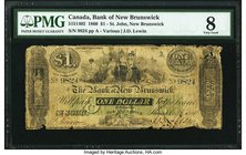 Canada St. John, NB- Bank of New Brunswick $1 1.11.1860 Ch.# 515-14-02 PMG Very Good 8. A rare issue that is missing from many collections. Especially...