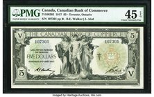 Canada Toronto, ON- Canadian Bank of Commerce $5 2.1.1917 Ch.# 75-16-02-02 PMG Choice Extremely Fine 45 EPQ. This is easily the finest example of this...